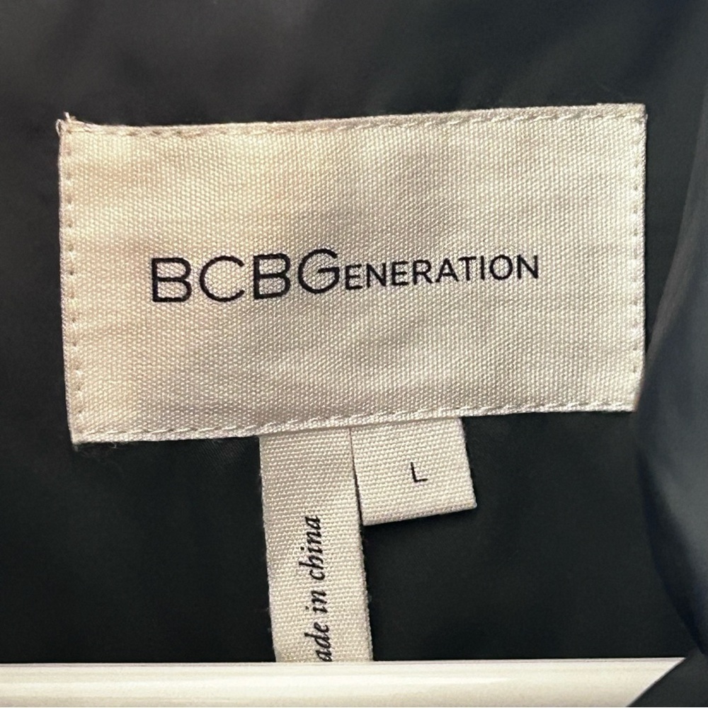 BCBGeneration Black Hooded Zipper Snap Utility Jacket Size L - Picture 2 of 16